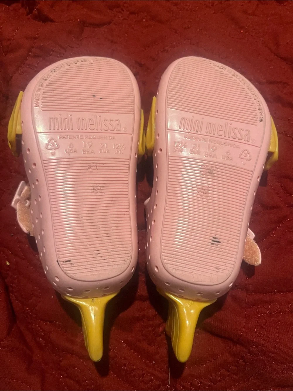 Mini Melissa Pink Fish Themed Mary Jane Sandals with Yellow Fins Size 6